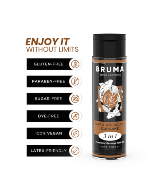 BRUMA - OLIO DA MASSAGGIO PREMIUM EFFETTO CALORE SAPORE CUPACKE 3 IN 1 - 100 ML