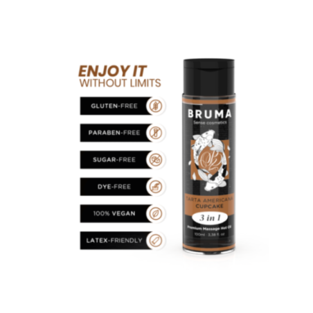 BRUMA - OLIO DA MASSAGGIO PREMIUM EFFETTO CALORE SAPORE CUPACKE 3 IN 1 - 100 ML