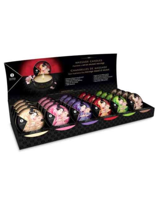 SHUNGA - MINI CARESS BY CANDLELIGHT ESPOSITORE CANDELE DA MASSAGGIO 24 UNITÀ