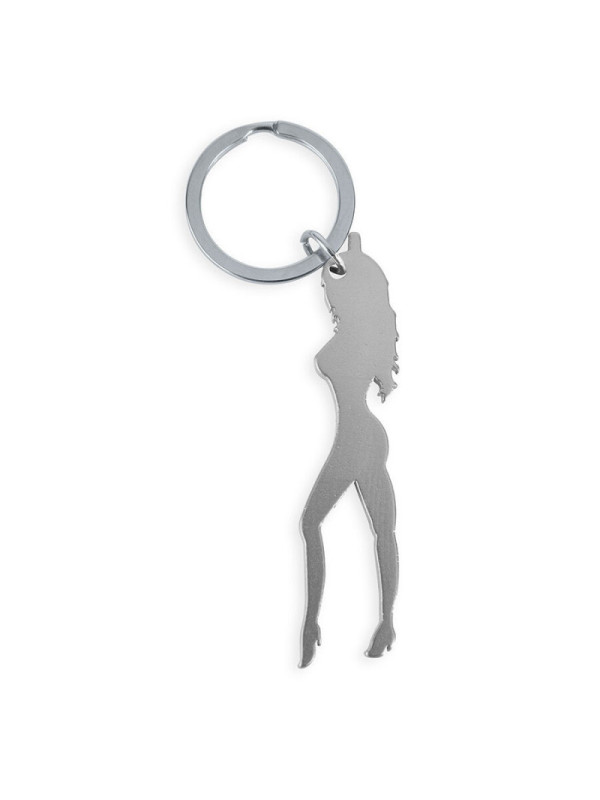 DIABLO PICANTE - PORTACHIAVI CON SILHOUETTE FEMMINILE COLOR ARGENTO CON APRIBIRRA