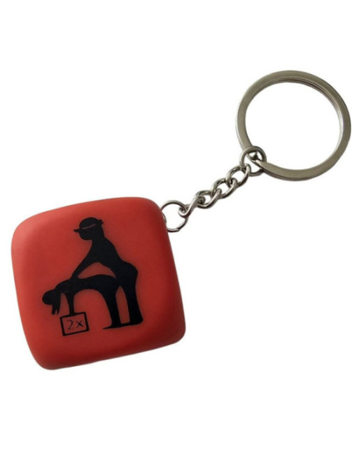 DIABLO PICANTE - PORTACHIAVI DADO ROSSO CON POSE