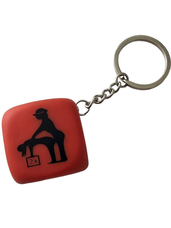 DIABLO PICANTE - PORTACHIAVI DADO ROSSO CON POSE