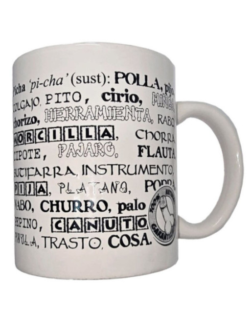 DIABLO PICANTE - TAZZA BIANCA CON SINONIMI DI PENE 370 ML