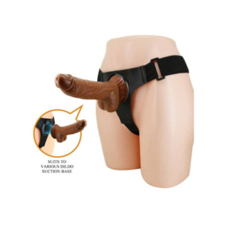 PRETTY LOVE - IMBRAGATURA SLIP UNIVERSALE IMBRAGATURA CON DILDO MICHEAL 20 CM NERO