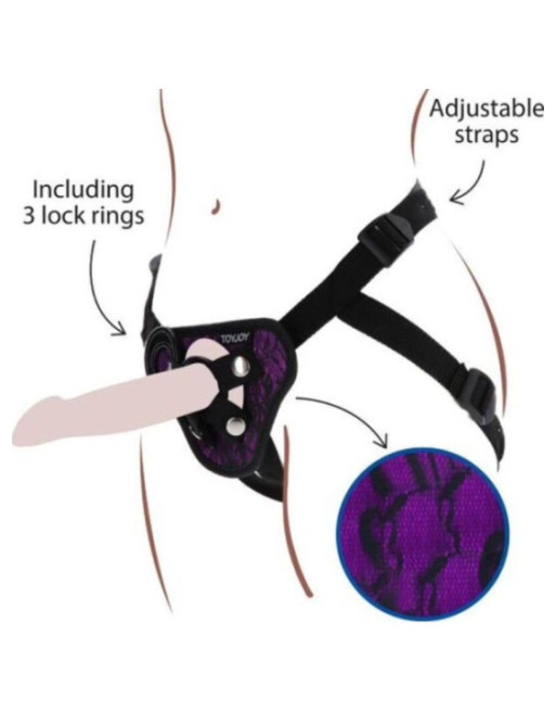 GET REAL - IMBRAGATURA IN PIZZO CON CINTURINO VIOLA