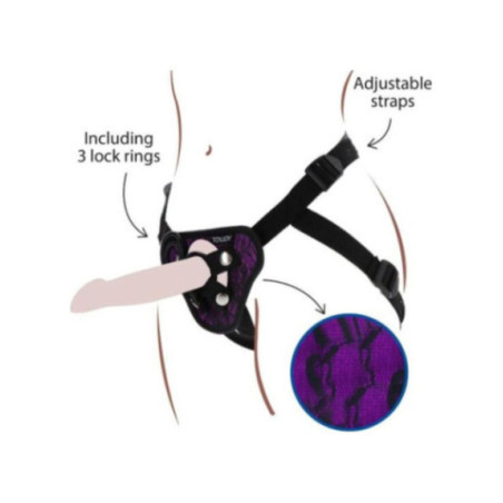 GET REAL - IMBRAGATURA IN PIZZO CON CINTURINO VIOLA