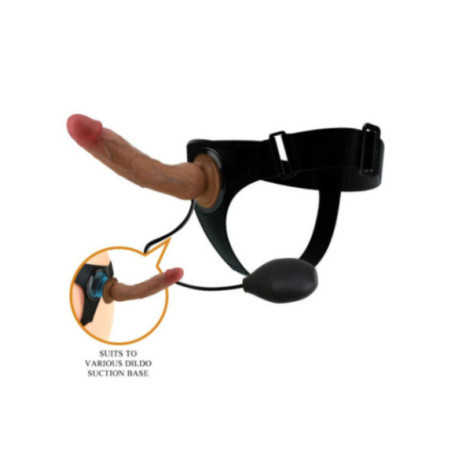 PRETTY LOVE - KYTON UNIVERSAL HARNESS SLIP CON DILDO SQUIRTING 19 CM MULATO