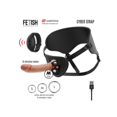 FETISH SUBMISSIVE CYBER STRAP - IMBRAGATURA CON TELECOMANDO TECNOLOGIA DILDO WATCHME M