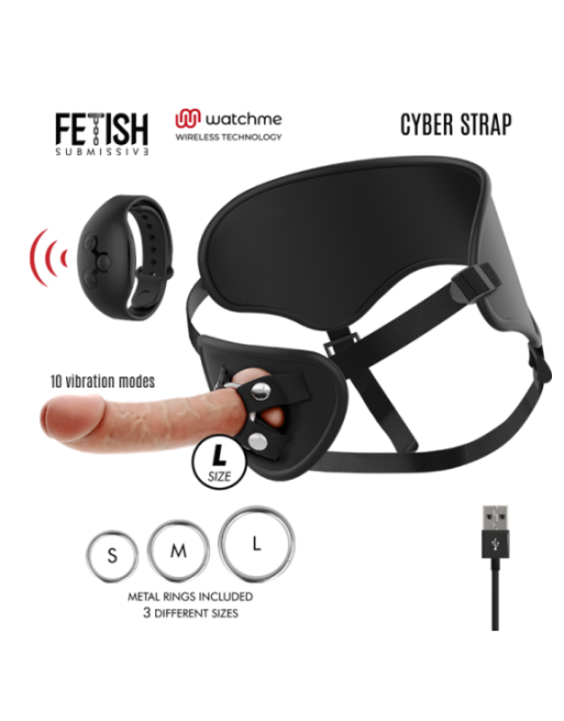 FETISH SUBMISSIVE CYBER STRAP - IMBRAGATURA CON TELECOMANDO TECNOLOGIA DILDO WATCHME L