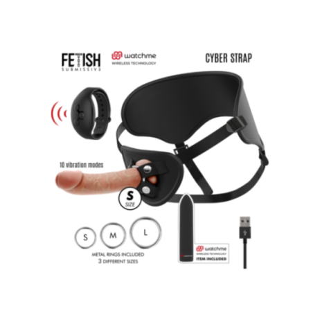FETISH SUBMISSIVE CYBER STRAP - IMBRAGATURA CON DILDO E TELECOMANDO BULLET TECNOLOGIA WATCHME S