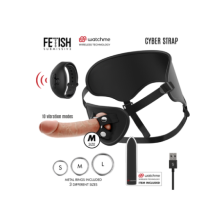 FETISH SUBMISSIVE CYBER STRAP - IMBRAGATURA CON DILDO E TELECOMANDO BULLET TECNOLOGIA WATCHME M