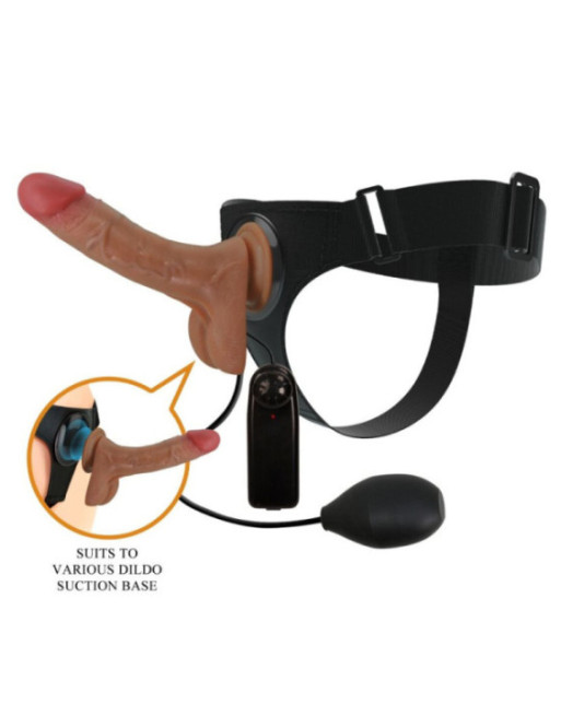 PRETTY LOVE - SLIP UNIVERSALE CON DILDO VIBRANTE E SQUIRTING 15,5 CM MULATO