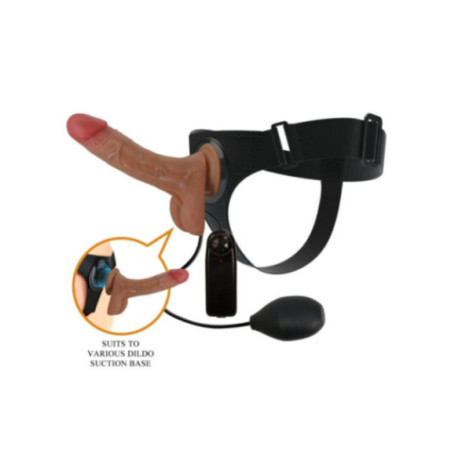 PRETTY LOVE - SLIP UNIVERSALE CON DILDO VIBRANTE E SQUIRTING 15,5 CM MULATO