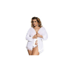 SUBBLIME - QUEEN PLUS BABYDOLL BIANCO CON FRANGE