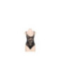 SUBBLIME - QUEEN PLUS PIZZO FLOREALE E TEDDY NERO CON FRANGE