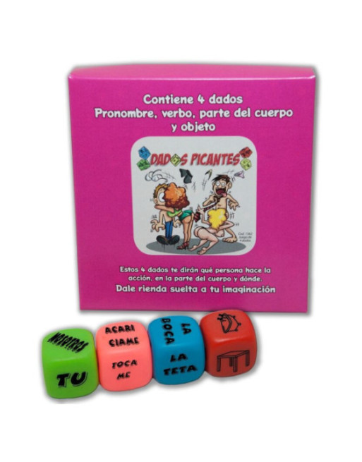 DIABLO PICANTE - GIOCO DI 4 DADI DI PRONOMI, VERBI, PARTI DEL CORPO E LUOGHI