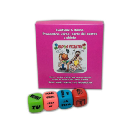 DIABLO PICANTE - GIOCO DI 4 DADI DI PRONOMI, VERBI, PARTI DEL CORPO E LUOGHI
