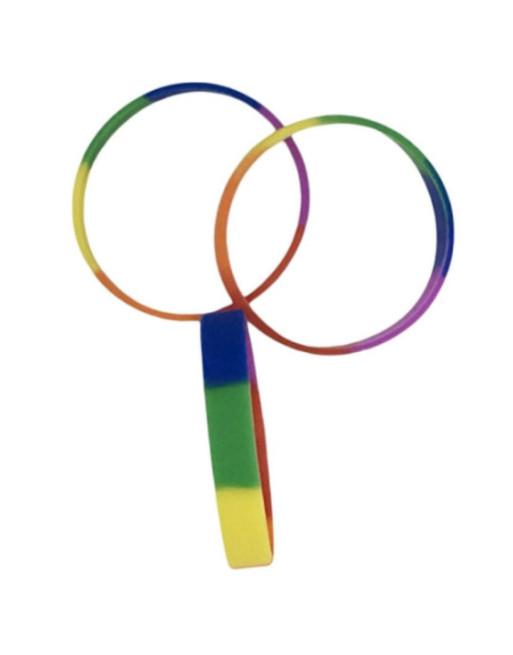 PRIDE - BRACCIALE IN SILICONE CON BANDIERA LGBT