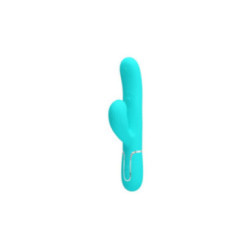 PRETTY LOVE - VIBRATORE MULTIFUNZIONE PERLITA 3 IN 1 G-SPOT VERDE ACQUA