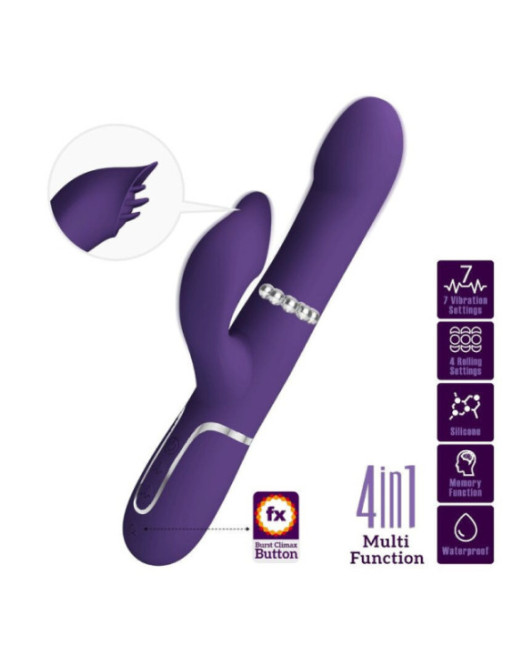 PRETTY LOVE - ZALIN PERLE VIBRATORE CONIGLIO 4 EN 1 VIOLA