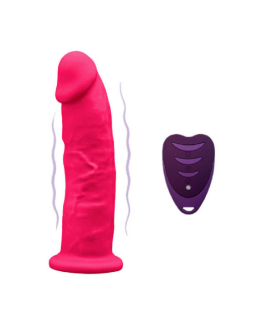 SILEXD - MODELLO PENE REALISTICO 2 ROSA + TELECOMANDO LRS 17 CM