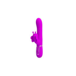 PRETTY LOVE - VIBRATORE MULTIFUNZIONE RABBIT 4 IN 1 FARFALLA FUCSIA