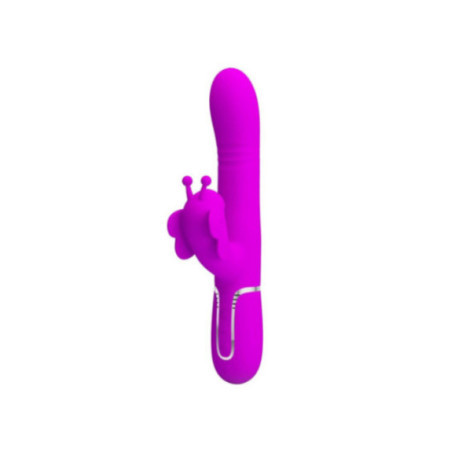 PRETTY LOVE - VIBRATORE MULTIFUNZIONE RABBIT 4 IN 1 FARFALLA FUCSIA