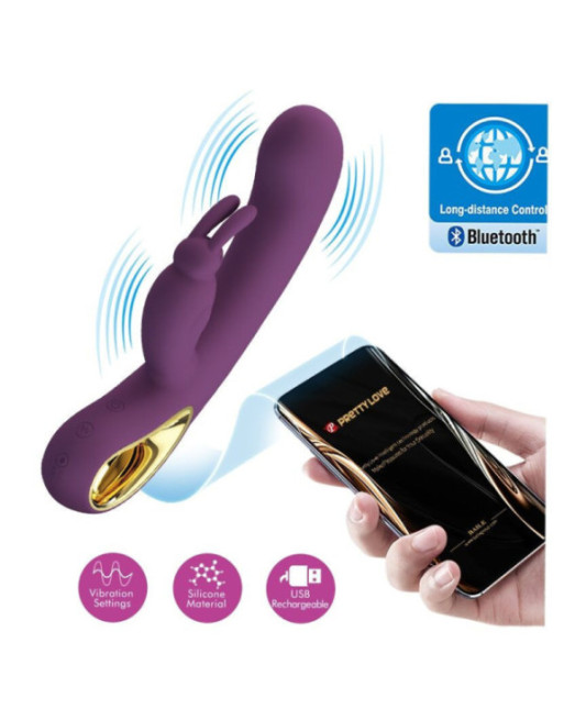 PRETTY LOVE - LIAM VIBRATORE RABBIT E STIMOLATORE DEL PUNTO G VIOLA