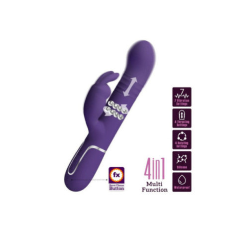 PRETTY LOVE - COALE VIBRATORE CONIGLIO CARBONE 4 EN 1 VIOLA