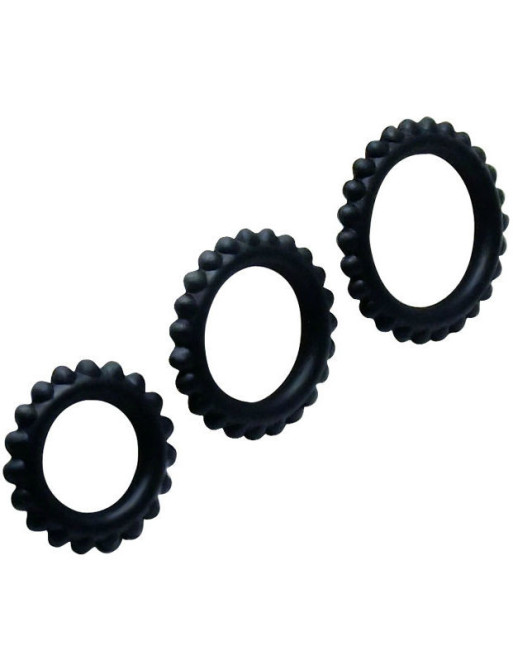 BAILE - TITAN SET 3 PZ ANELLI PER IL CAZZO NERO 2