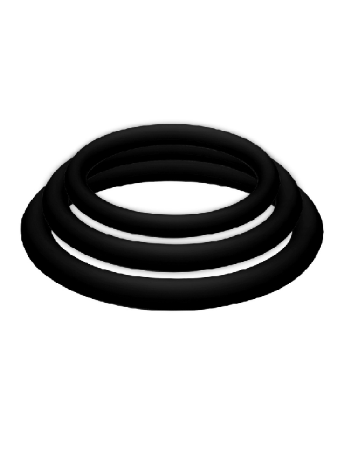 JOYDIVISION POTENZDUO - PLUS SET 3 ANELLI NERO - S, M, L