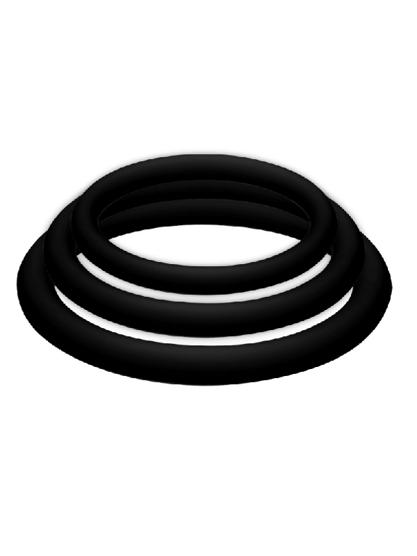JOYDIVISION POTENZDUO - PLUS SET 3 ANELLI NERO - S, M, L