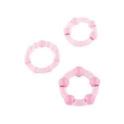 SEVEN CREATIONS - SET DI TRE ANELLI PER PENE ROSA