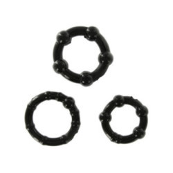 SEVEN CREATIONS - SET DI TRE ANELLI PER PENE NERI