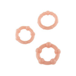 SEVEN CREATIONS - SET DI TRE ANELLI PER PENE IN PELLE