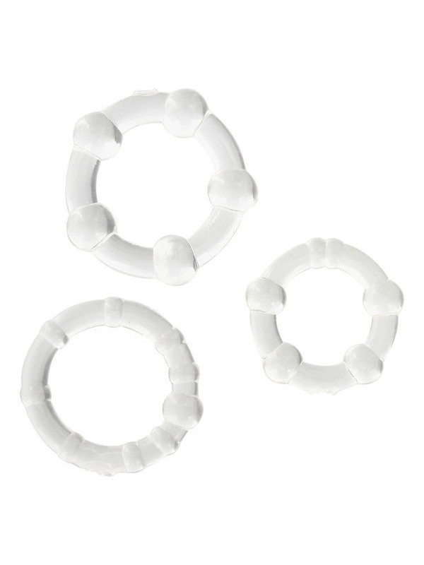 SEVEN CREATIONS - SET DI TRE ANELLI PER PENE TRASPARENTI