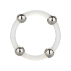 CALEXOTICS - ANELLO IN SILICONE CON PERLINE IN ACCIAIO L