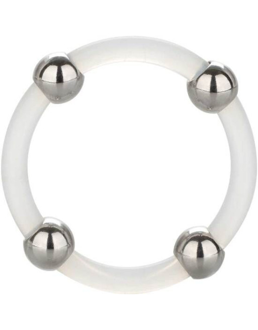 CALEXOTICS - ANELLO IN SILICONE CON PERLINE IN ACCIAIO L