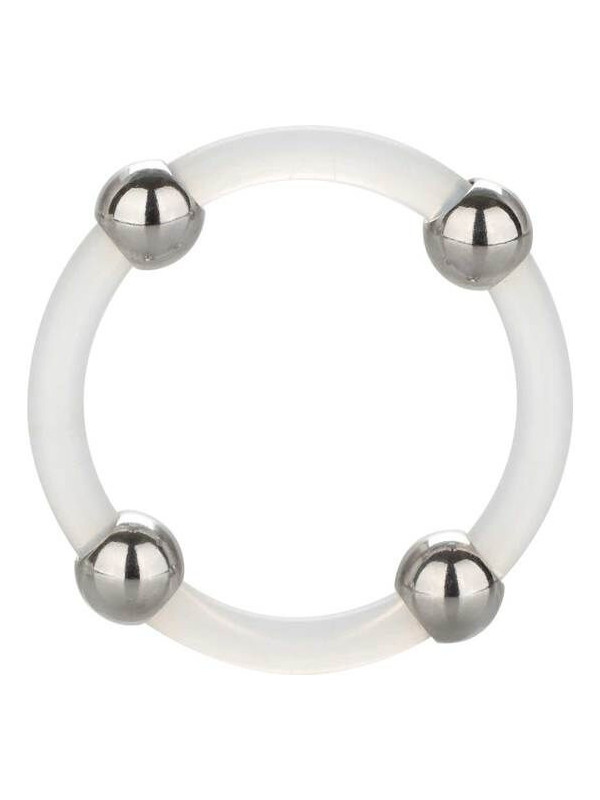 CALEXOTICS - ANELLO IN SILICONE CON PERLINE IN ACCIAIO L
