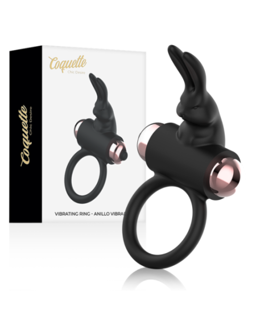 COQUETTE CHIC DESIRE - ANELLO DA CAZZO CON VIBRATORE NERO/ORO