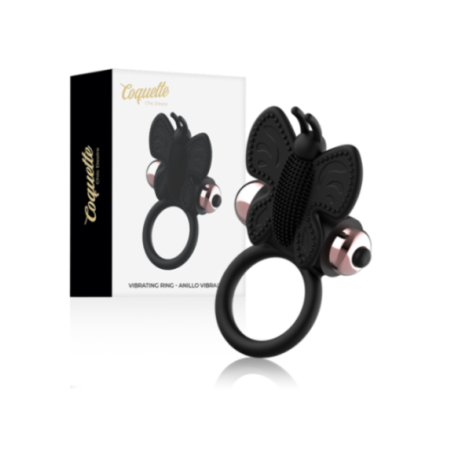 COQUETTE CHIC DESIRE - ANELLO CAZZO FARFALLA CON VIBRATORE NERO/ORO