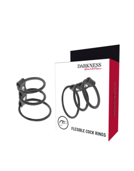 DARKNESS - SET DI 3 ANELLI PER PENE FLESSIBILI