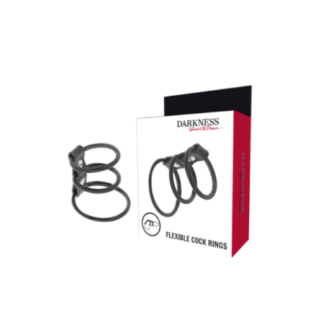 DARKNESS - SET DI 3 ANELLI PER PENE FLESSIBILI