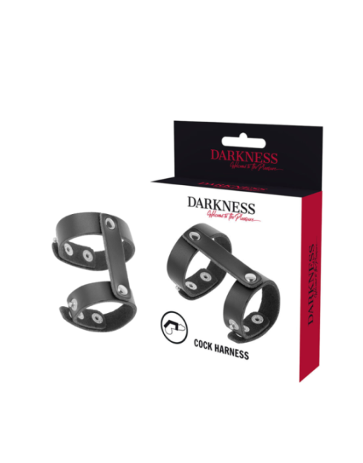 DARKNESS - ANELLO REGOLABILE PER PENE E TESTICOLI IN PELLE
