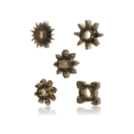 OHMAMA - SET DI 5 ANELLI PER TESTICOLI E PENE IN SILICONE
