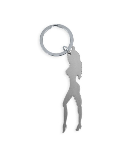 DIABLO PICANTE - PORTACHIAVI CON SILHOUETTE FEMMINILE COLOR ARGENTO CON APRIBIRRA
