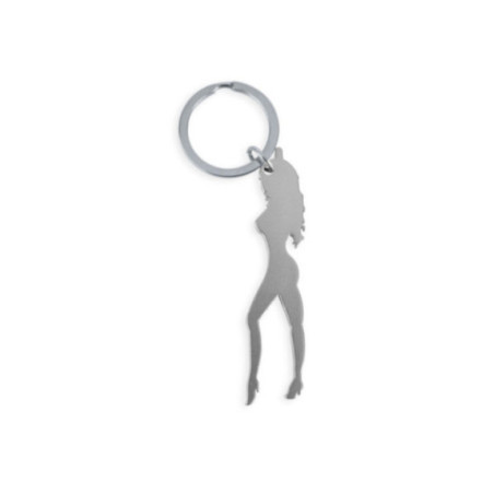 DIABLO PICANTE - PORTACHIAVI CON SILHOUETTE FEMMINILE COLOR ARGENTO CON APRIBIRRA