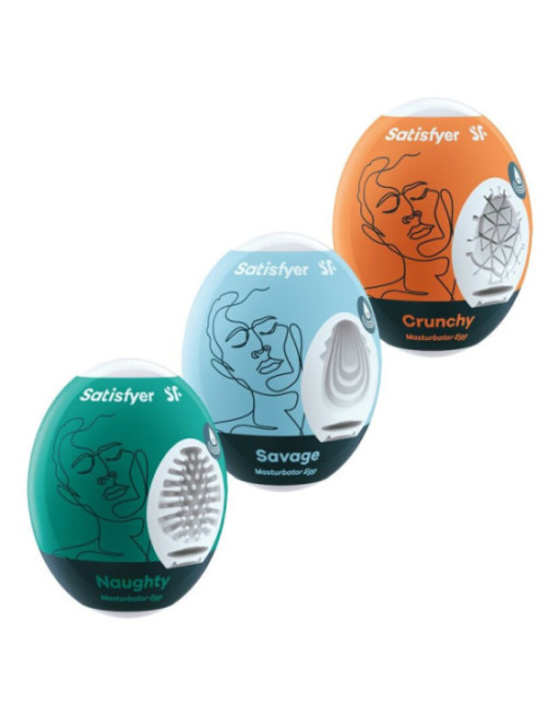 SATISFYER - 3 UOVA MASTURBATORI NAUGHTY, SAVAGE & CRUNCHY