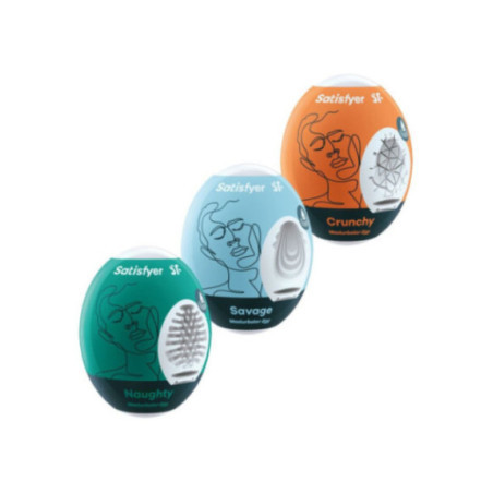 SATISFYER - 3 UOVA MASTURBATORI NAUGHTY, SAVAGE & CRUNCHY