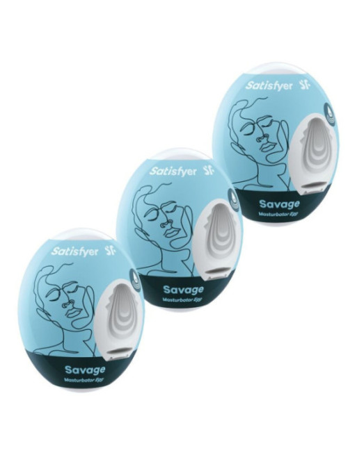 SATISFYER - 3 UOVA MASTURBATORI SAVAGE